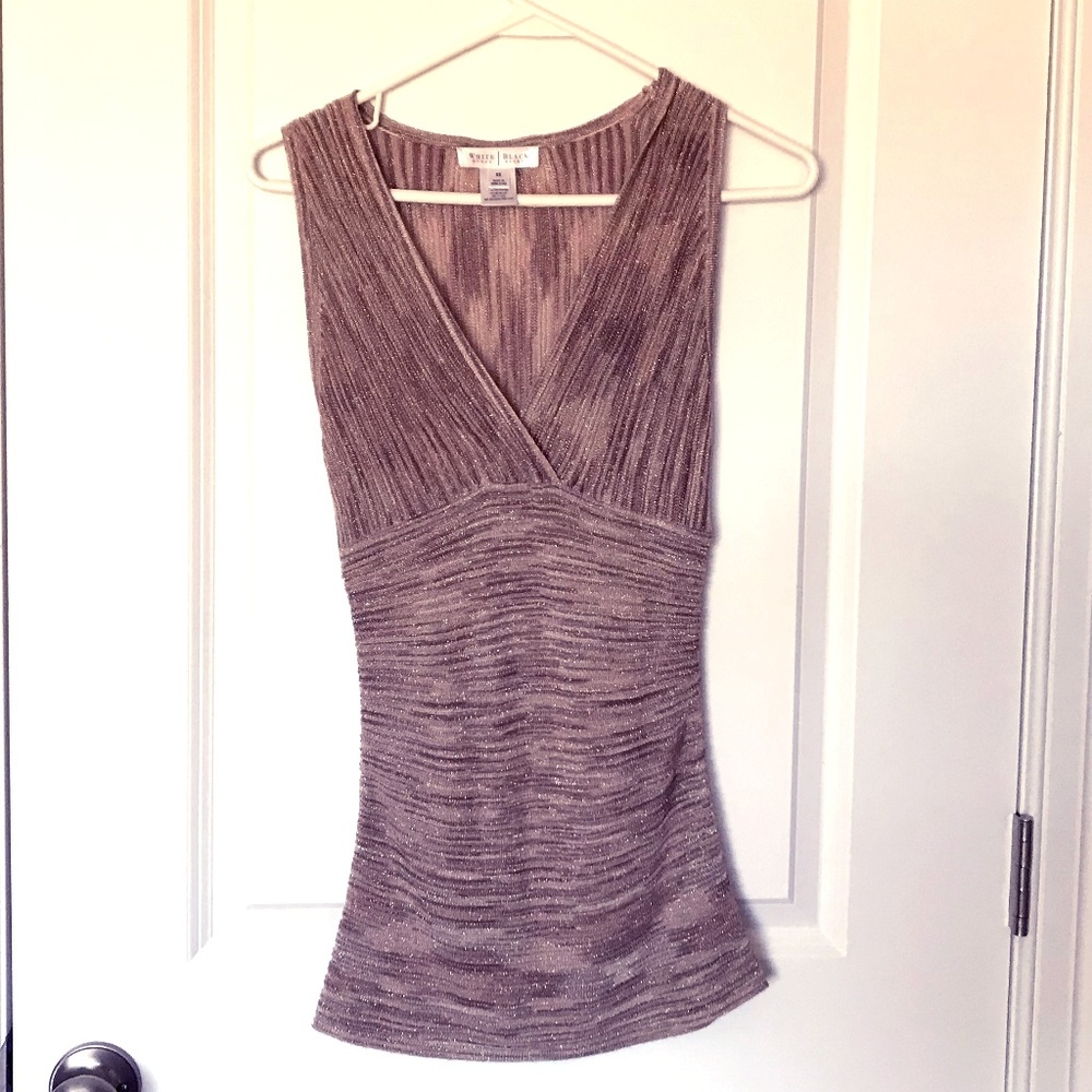 White House Black Market - Tan Gold sparkle tank